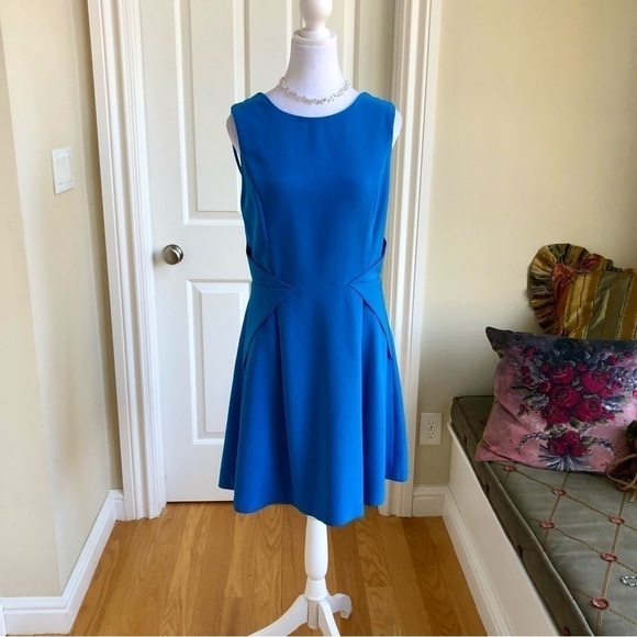 Adelyn Rae Dress Blue Party with Gathered Front & Strappy Back (M) - Picture 1 of 8